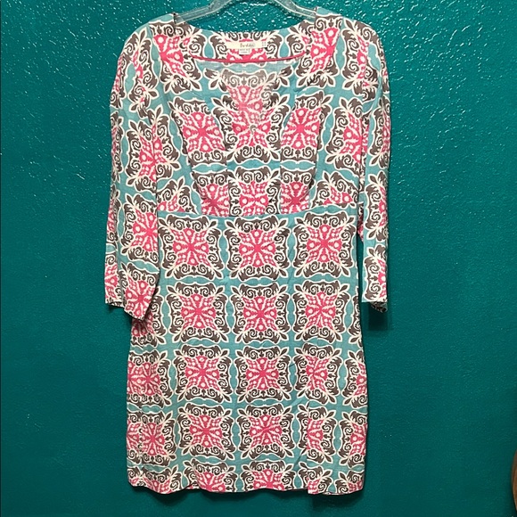 Boden Dresses & Skirts - Boden linen  Pink and Gray Dress